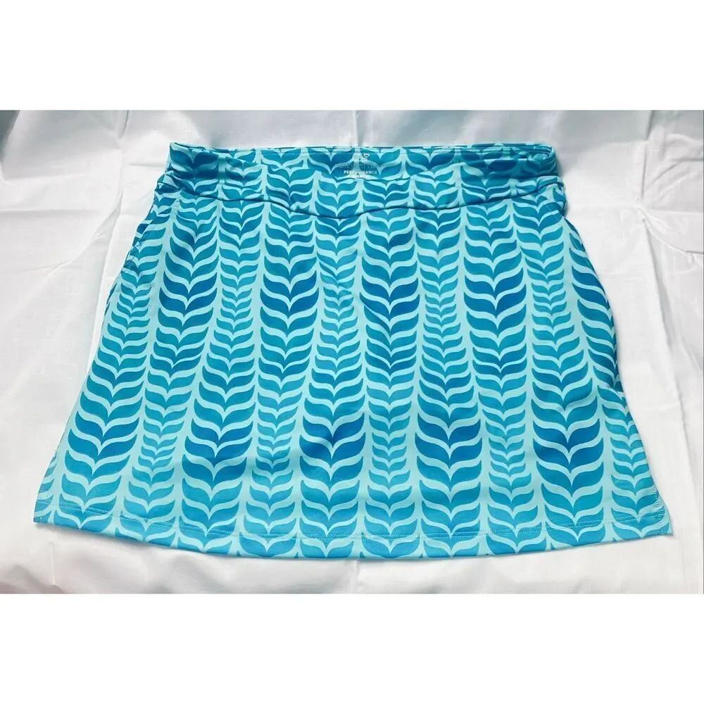 Golf Skort Athletic Vineyard Vines Blue Leaf Print Performance Women S